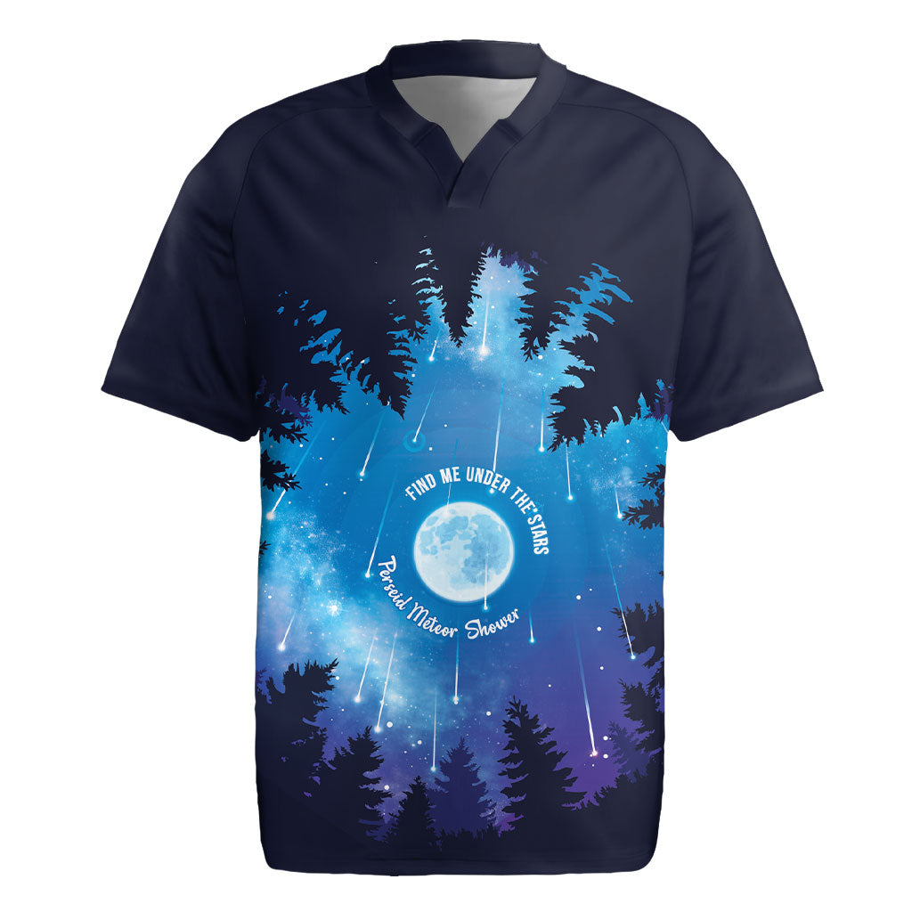 Perseid Meteor Shower Rugby Jersey Starry Sky Above The Trees