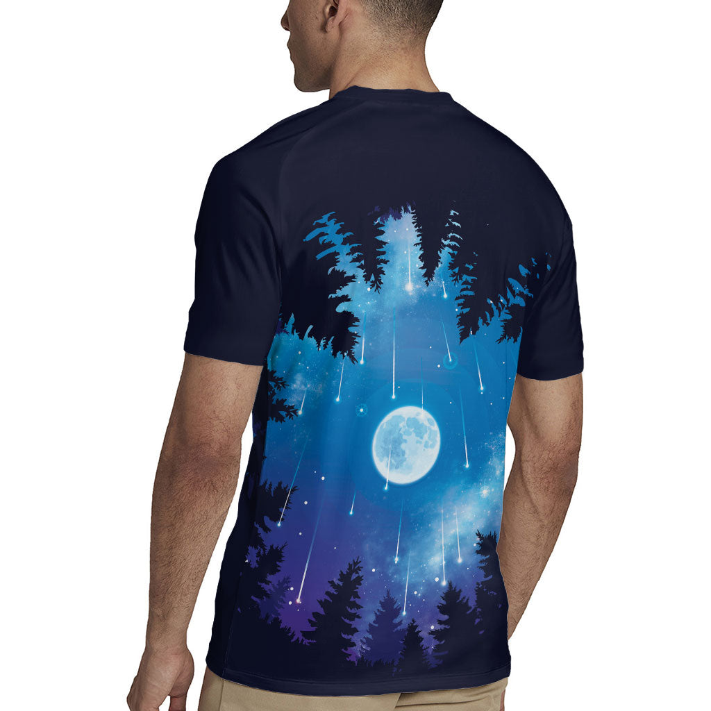 Perseid Meteor Shower Rugby Jersey Starry Sky Above The Trees
