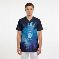 Perseid Meteor Shower Scrub Top Starry Sky Above The Trees