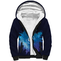 Perseid Meteor Shower Sherpa Hoodie Starry Sky Above The Trees