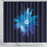 Perseid Meteor Shower Shower Curtain Starry Sky Above The Trees