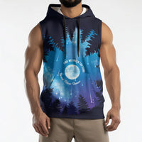 Perseid Meteor Shower Sleeveless Hoodie Starry Sky Above The Trees