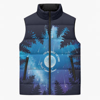 Perseid Meteor Shower Sleeveless Puffer Jacket Starry Sky Above The Trees