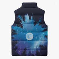 Perseid Meteor Shower Sleeveless Puffer Jacket Starry Sky Above The Trees