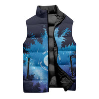Perseid Meteor Shower Sleeveless Puffer Jacket Starry Sky Above The Trees