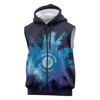 Perseid Meteor Shower Sleeveless Zip Hoodie Starry Sky Above The Trees