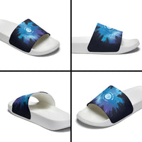Perseid Meteor Shower Slide Sandals Starry Sky Above The Trees