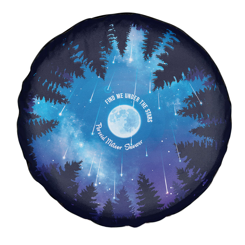 Perseid Meteor Shower Spare Tire Cover Starry Sky Above The Trees