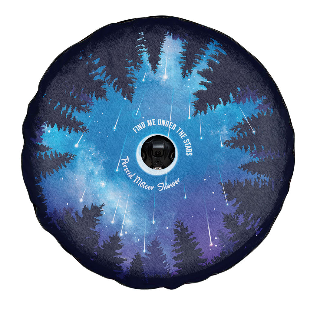 Perseid Meteor Shower Spare Tire Cover Starry Sky Above The Trees