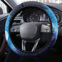 Perseid Meteor Shower Steering Wheel Cover Starry Sky Above The Trees