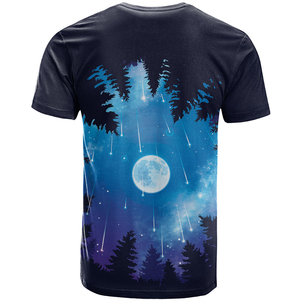 Perseid Meteor Shower T Shirt Starry Sky Above The Trees