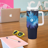 Perseid Meteor Shower Tumbler With Handle Starry Sky Above The Trees