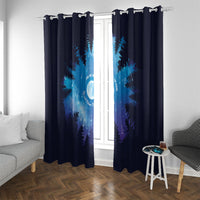 Perseid Meteor Shower Window Curtain Starry Sky Above The Trees