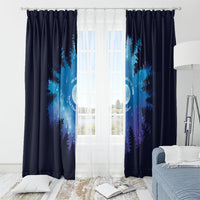 Perseid Meteor Shower Window Curtain Starry Sky Above The Trees