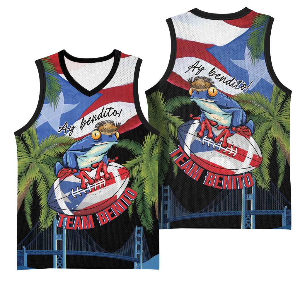 Ay Bendito! Benito Bowl Proud Boricua Basketball Jersey