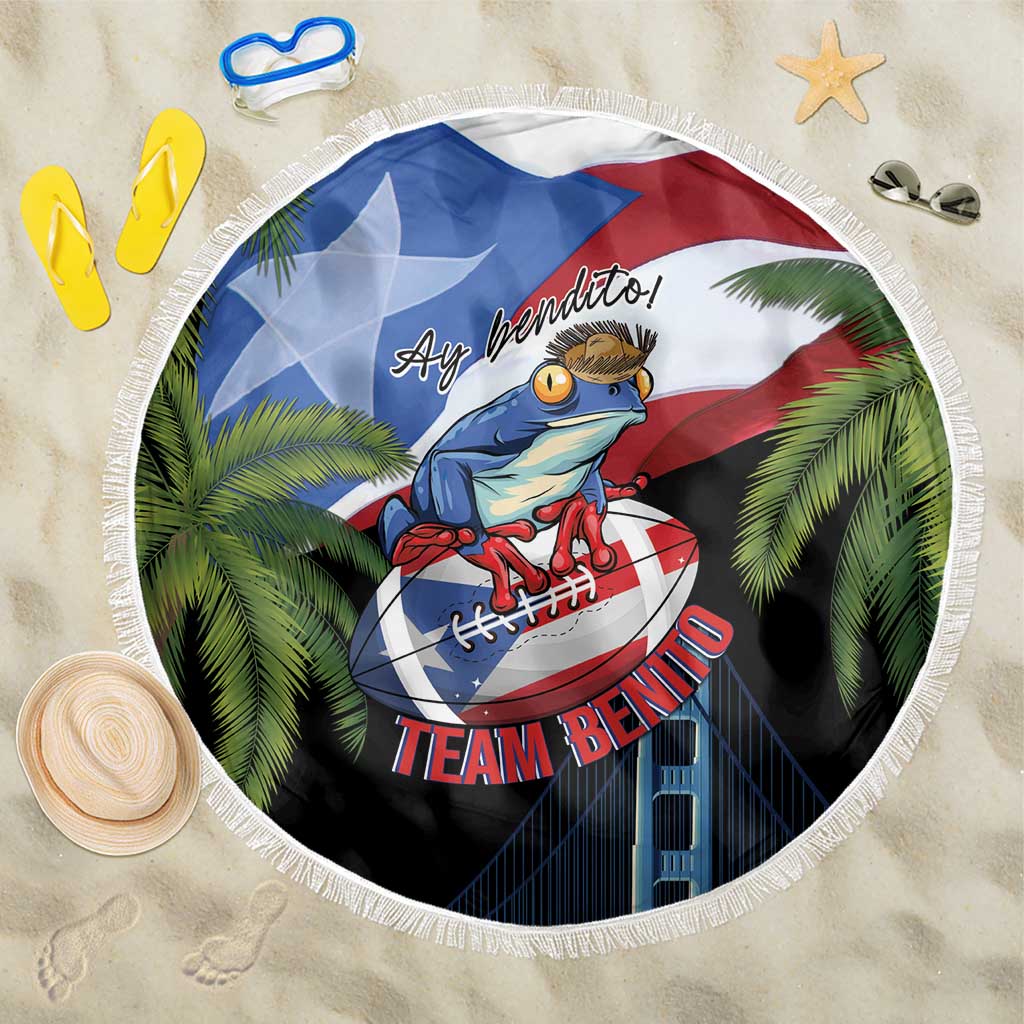 Ay Bendito! Benito Bowl Proud Boricua Beach Blanket