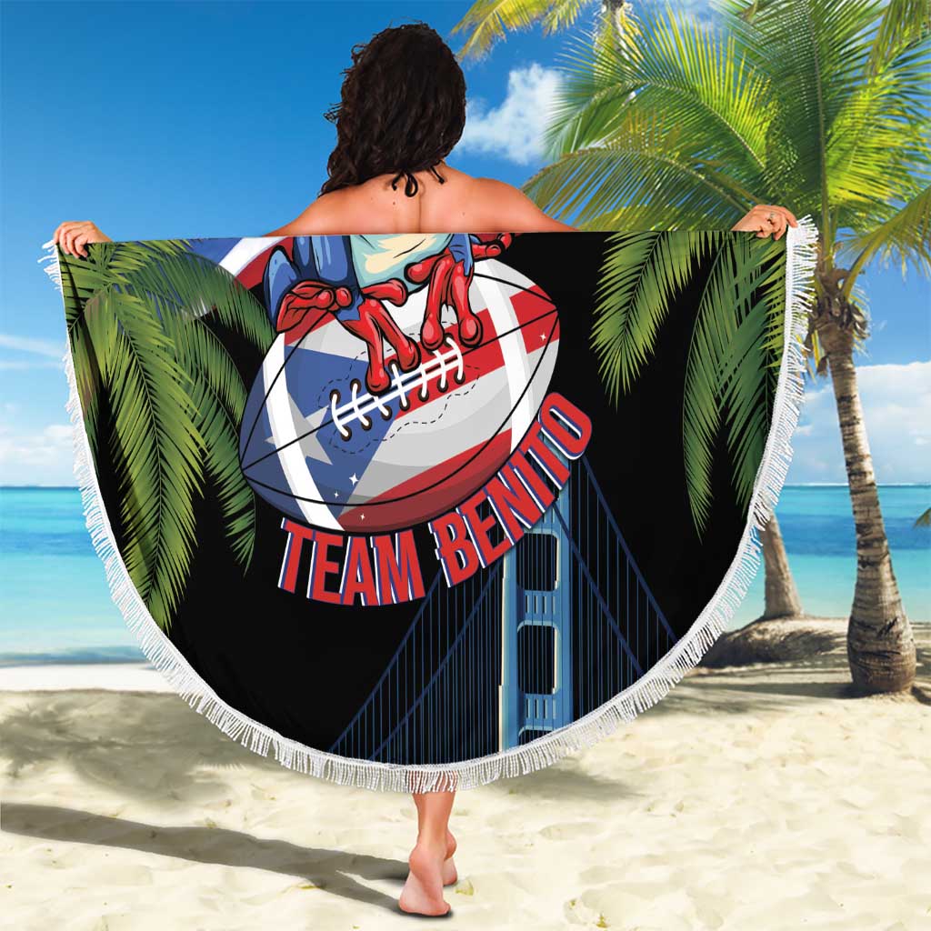 Ay Bendito! Benito Bowl Proud Boricua Beach Blanket
