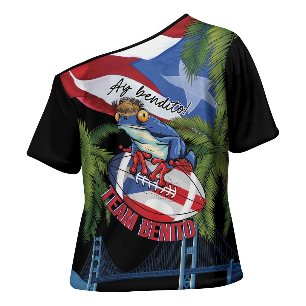 Ay Bendito! Benito Bowl Proud Boricua Cross Shoulder Shirt
