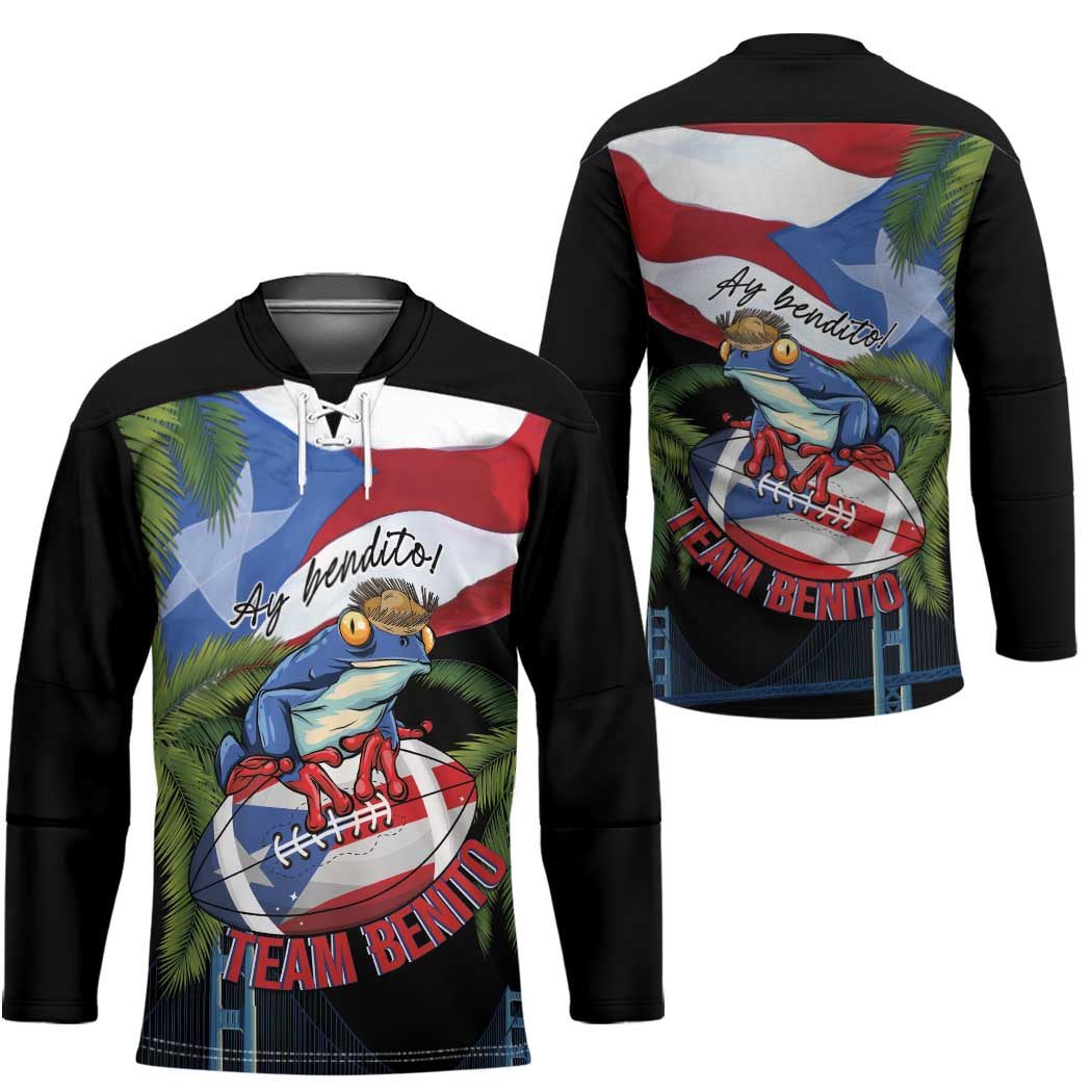 Ay Bendito! Benito Bowl Proud Boricua Hockey Jersey