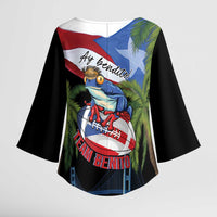 Ay Bendito! Benito Bowl Proud Boricua Kimono Sleeve Blouse