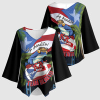 Ay Bendito! Benito Bowl Proud Boricua Kimono Sleeve Blouse