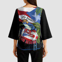 Ay Bendito! Benito Bowl Proud Boricua Kimono Sleeve Blouse