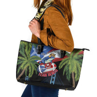 Ay Bendito! Benito Bowl Proud Boricua Leather Tote Bag