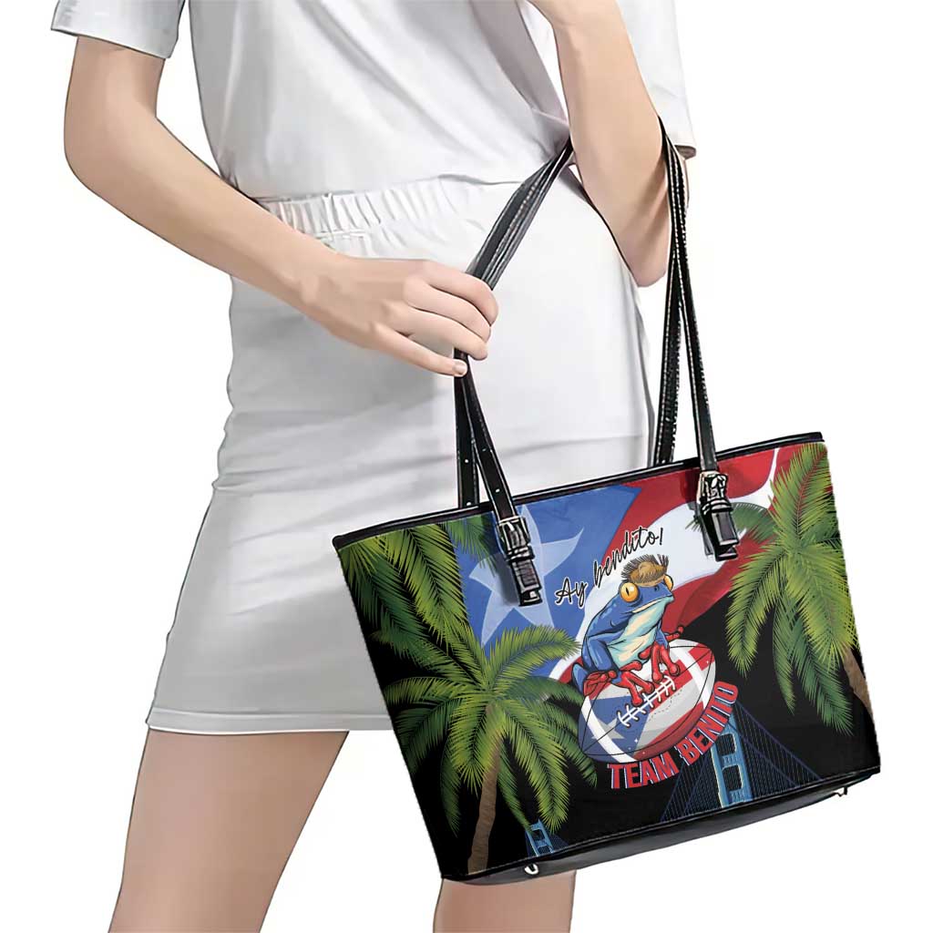 Ay Bendito! Benito Bowl Proud Boricua Leather Tote Bag