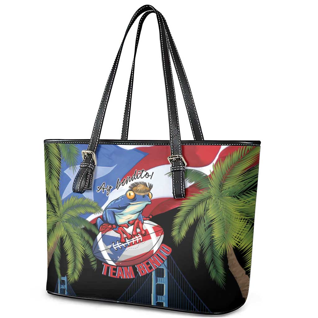 Ay Bendito! Benito Bowl Proud Boricua Leather Tote Bag