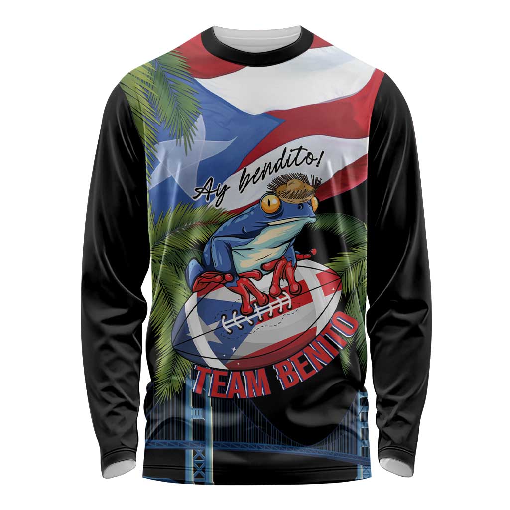 Ay Bendito! Benito Bowl Proud Boricua Long Sleeve Shirt
