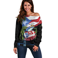 Ay Bendito! Benito Bowl Proud Boricua Off Shoulder Sweater