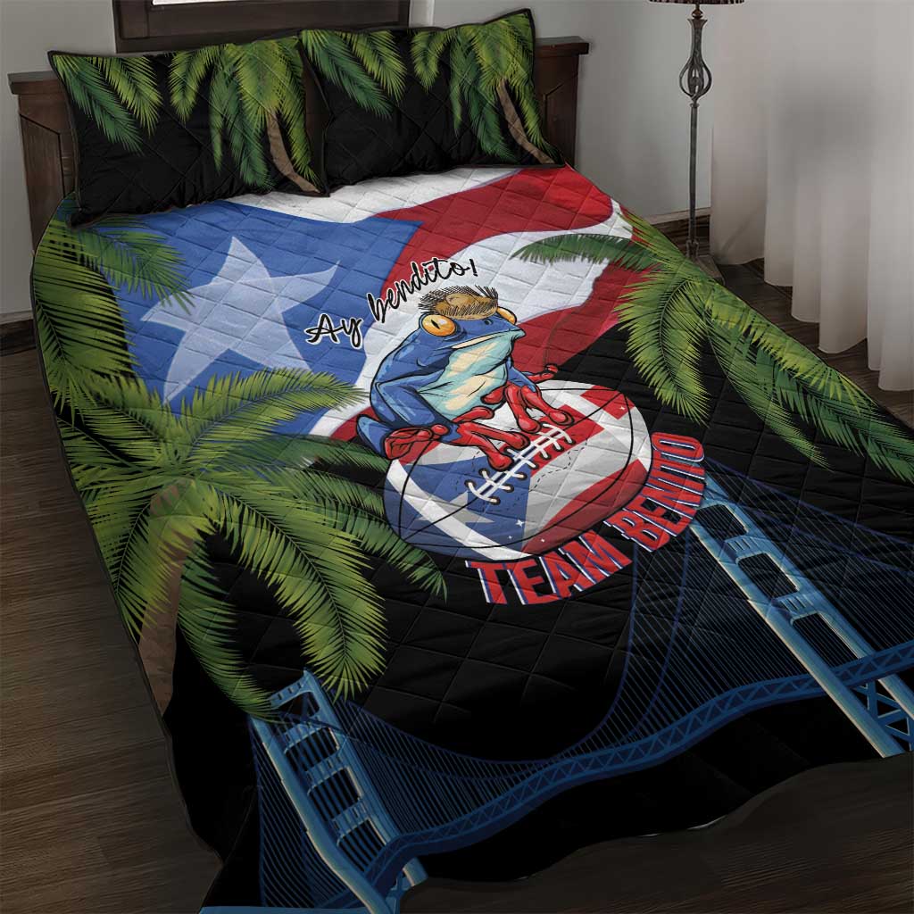 Ay Bendito! Benito Bowl Proud Boricua Quilt Bed Set