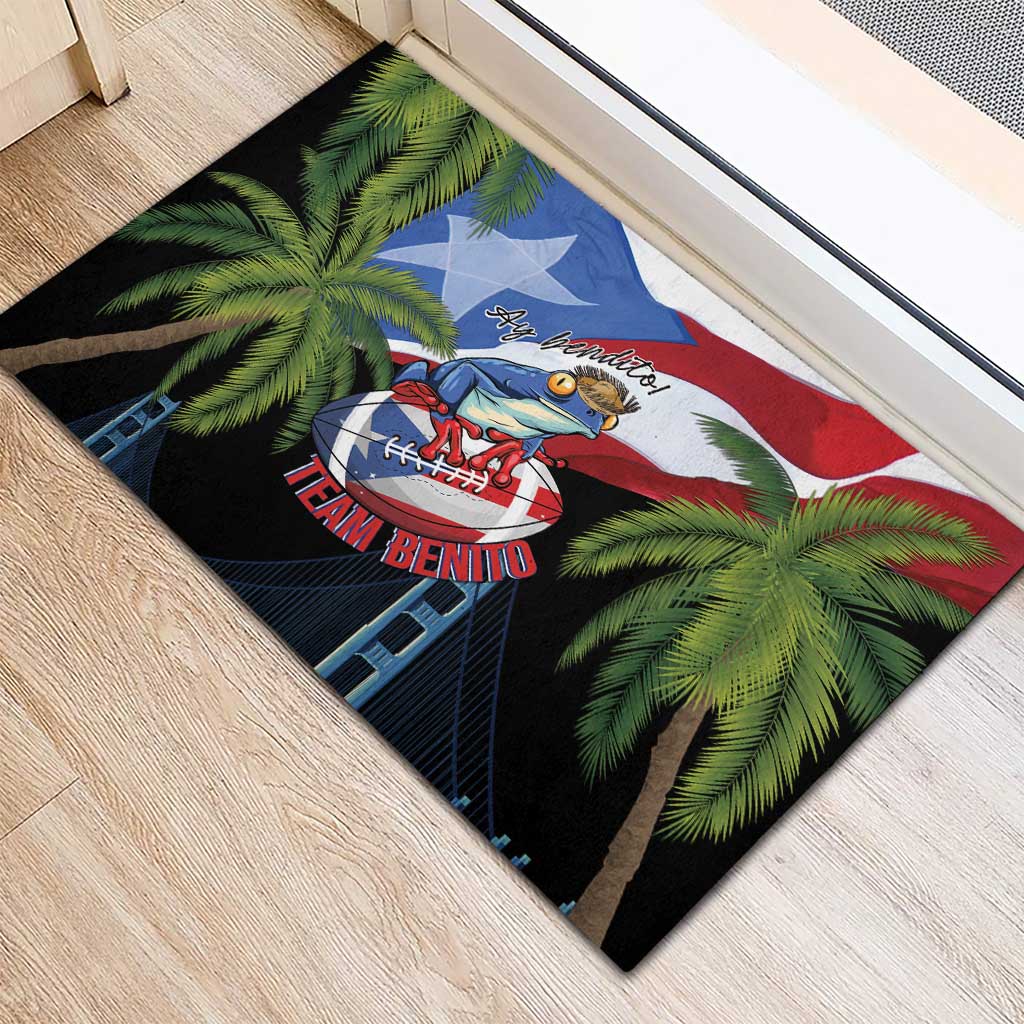 Ay Bendito! Benito Bowl Proud Boricua Rubber Doormat