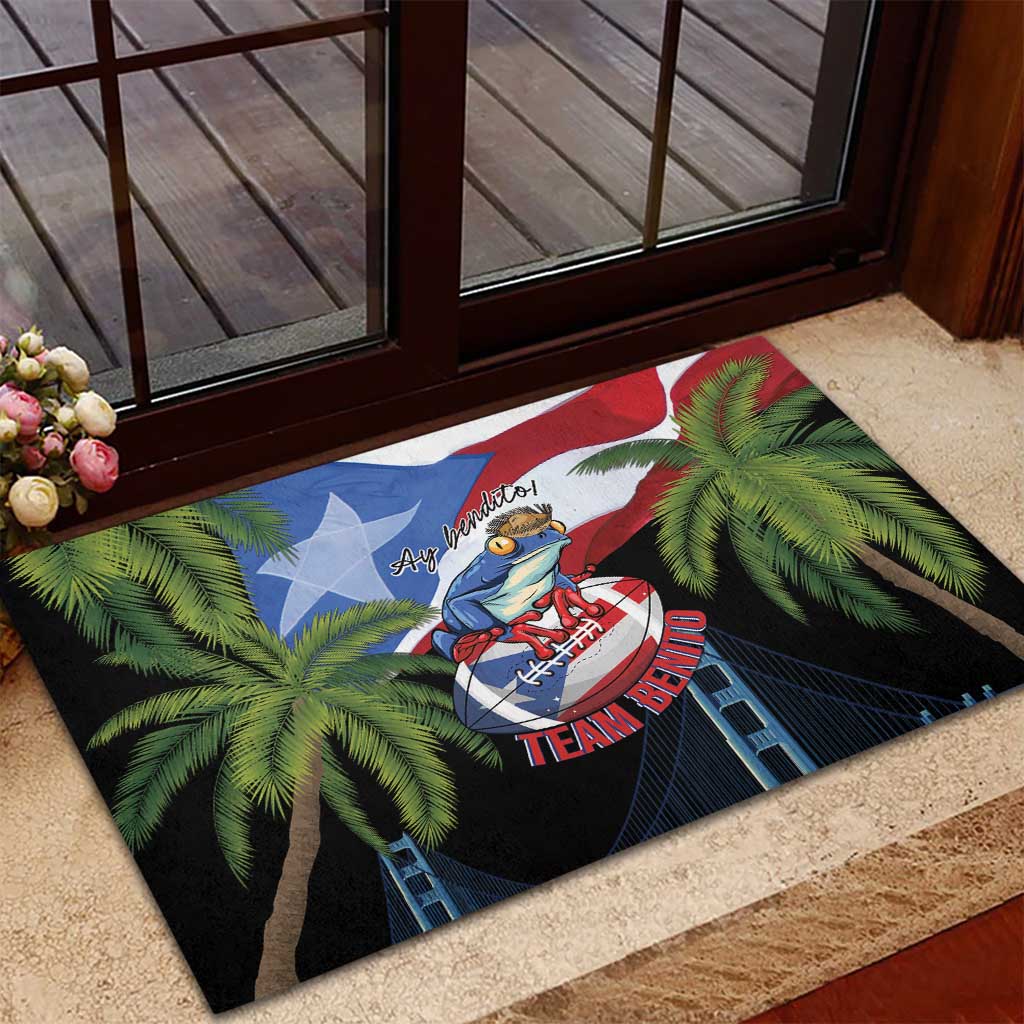 Ay Bendito! Benito Bowl Proud Boricua Rubber Doormat