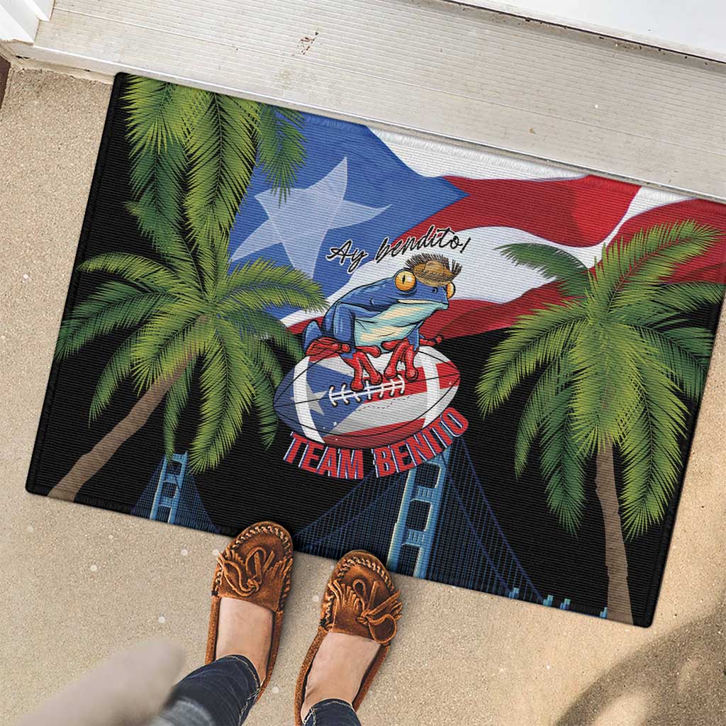 Ay Bendito! Benito Bowl Proud Boricua Rubber Doormat
