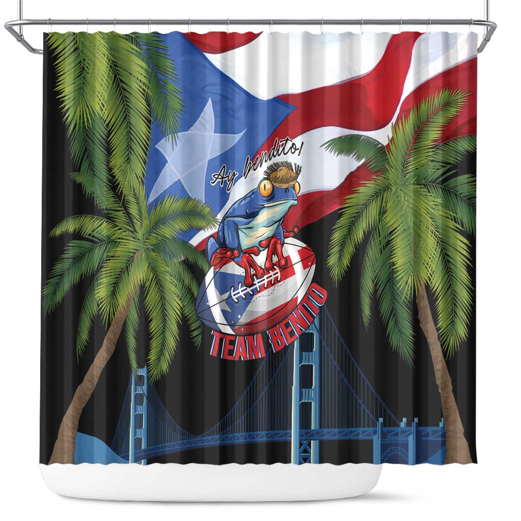 Ay Bendito! Benito Bowl Proud Boricua Shower Curtain