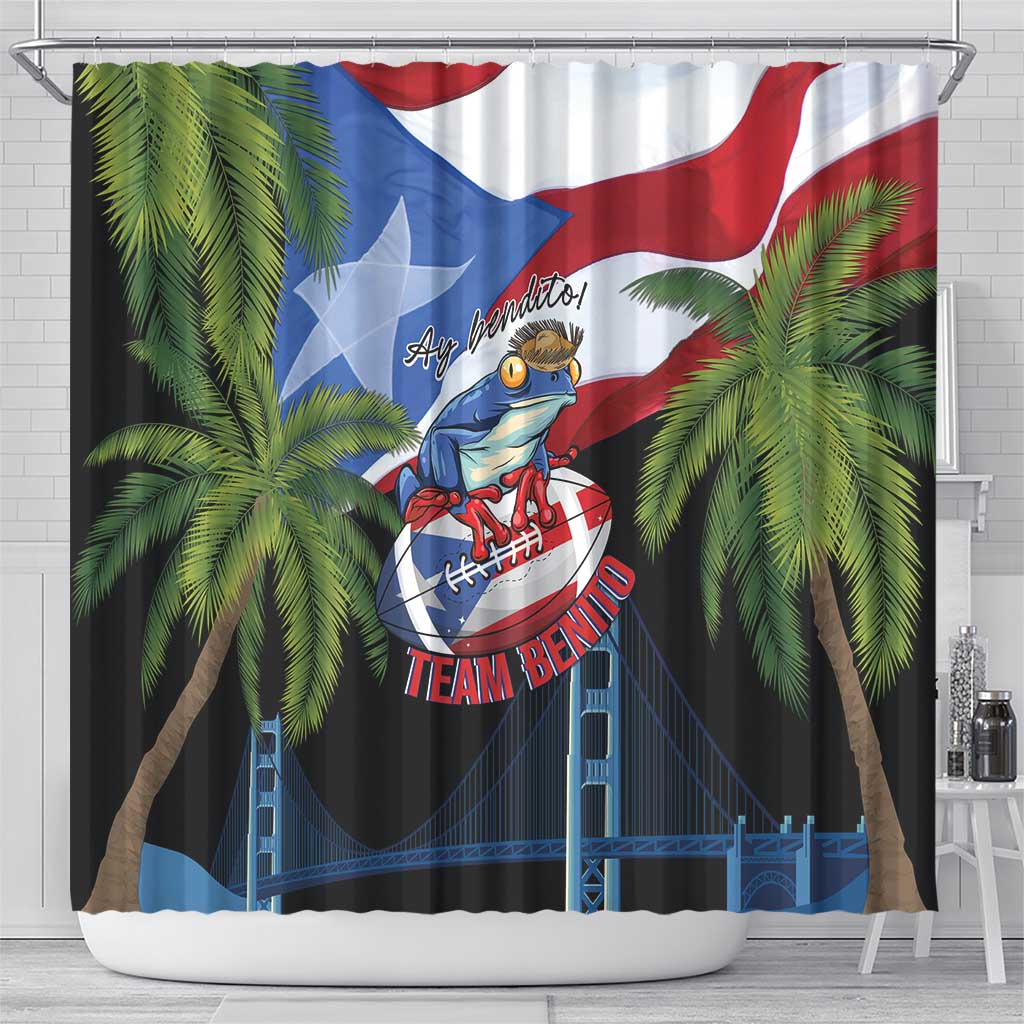 Ay Bendito! Benito Bowl Proud Boricua Shower Curtain
