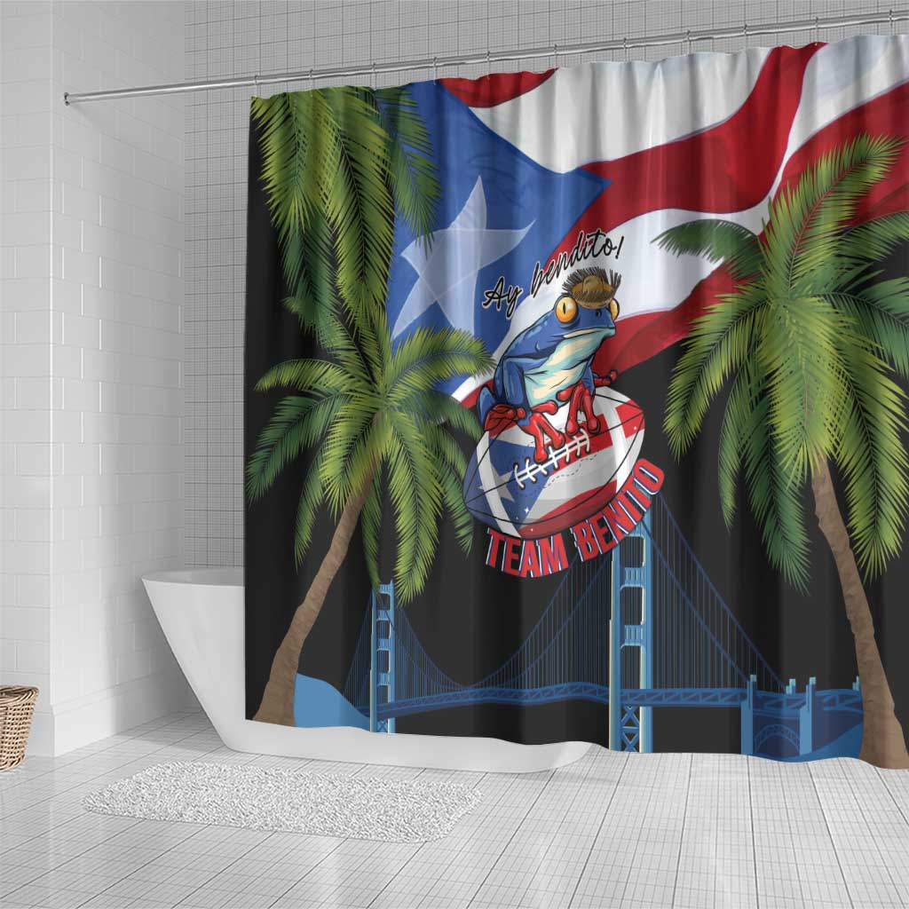 Ay Bendito! Benito Bowl Proud Boricua Shower Curtain