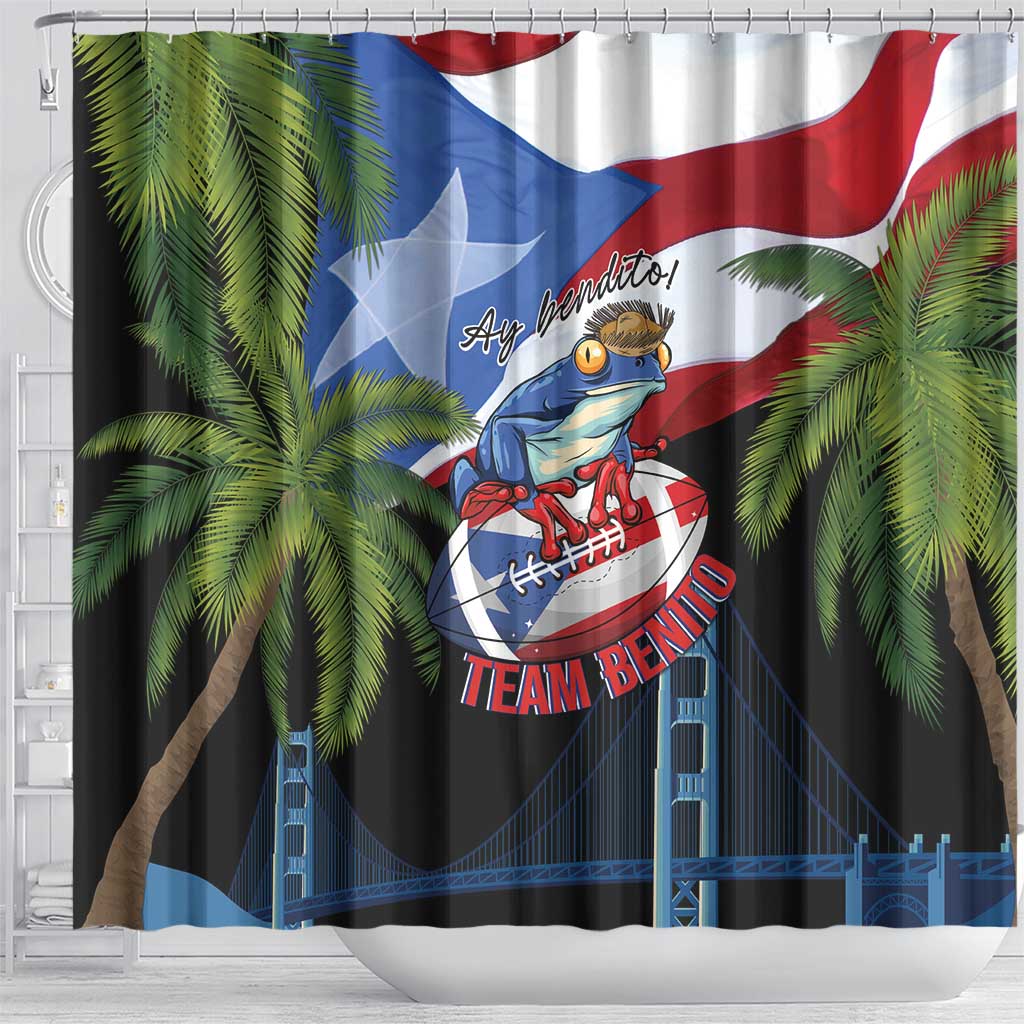 Ay Bendito! Benito Bowl Proud Boricua Shower Curtain