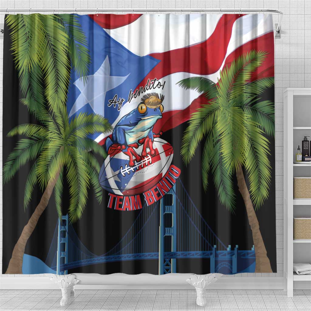 Ay Bendito! Benito Bowl Proud Boricua Shower Curtain