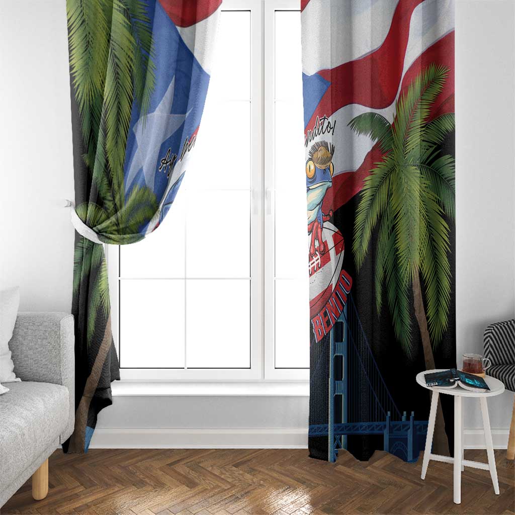 Ay Bendito! Benito Bowl Proud Boricua Window Curtain