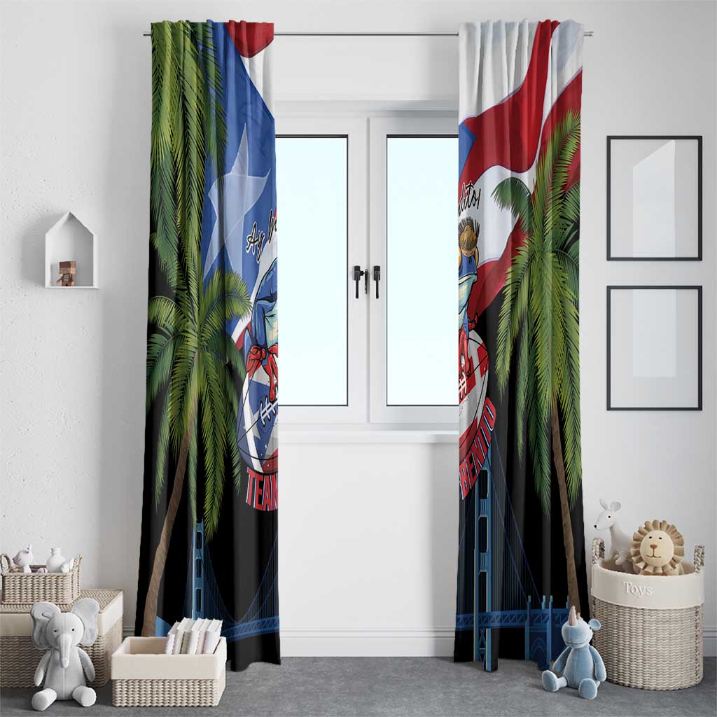Ay Bendito! Benito Bowl Proud Boricua Window Curtain