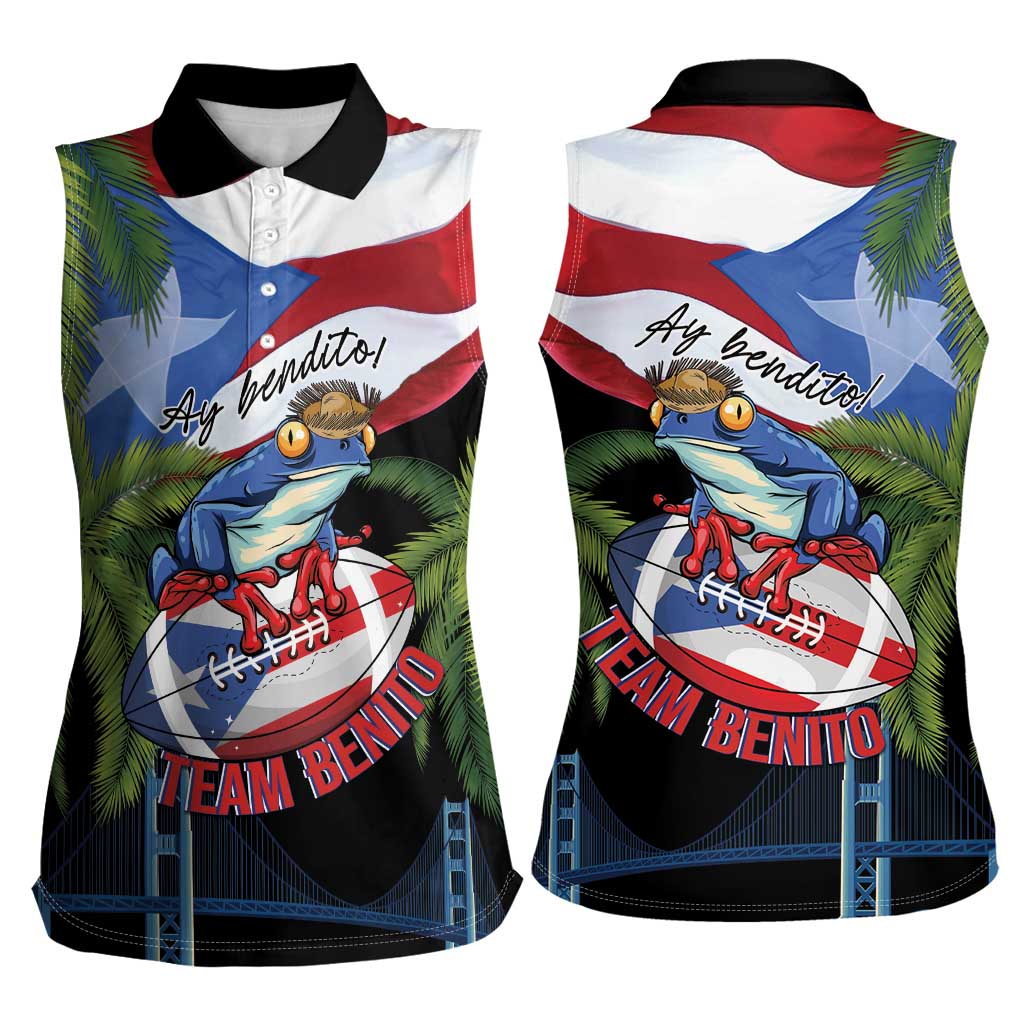 Ay Bendito! Benito Bowl Proud Boricua Women Sleeveless Polo Shirt