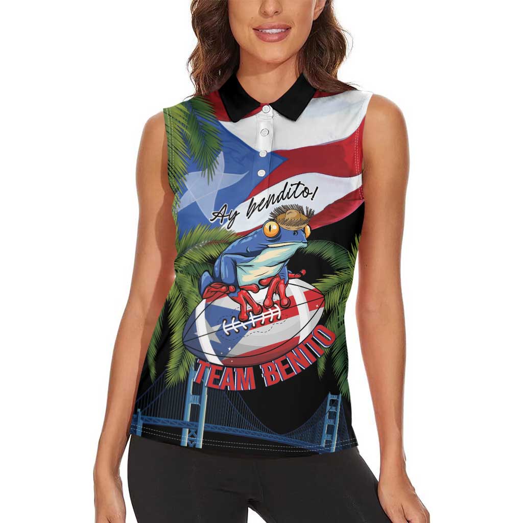 Ay Bendito! Benito Bowl Proud Boricua Women Sleeveless Polo Shirt
