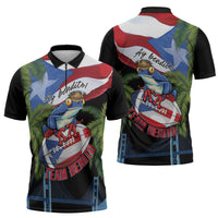 Ay Bendito! Benito Bowl Proud Boricua Zipper Polo Shirt