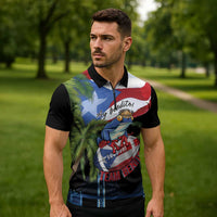 Ay Bendito! Benito Bowl Proud Boricua Zipper Polo Shirt