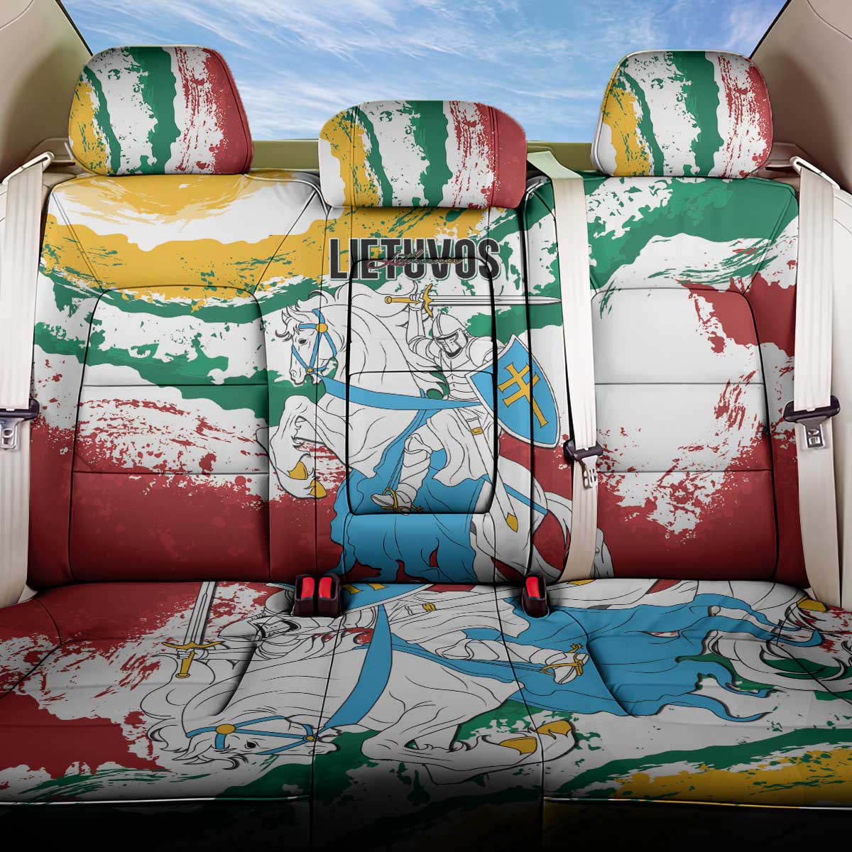 Lithuania Back Car Seat Cover Lietuvos Artsy Vytis