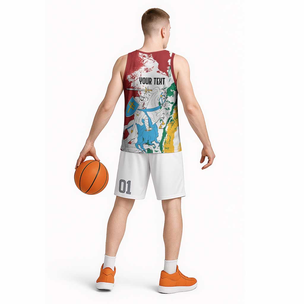 Lithuania Personalized Basketball Jersey Lietuvos Artsy Vytis