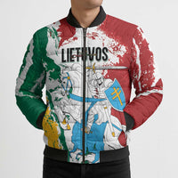 Lithuania Personalized Bomber Puffer Jacket Lietuvos Artsy Vytis