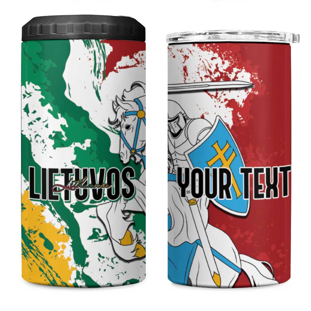 Lithuania Personalized 4 in 1 Can Cooler Tumbler Lietuvos Artsy Vytis